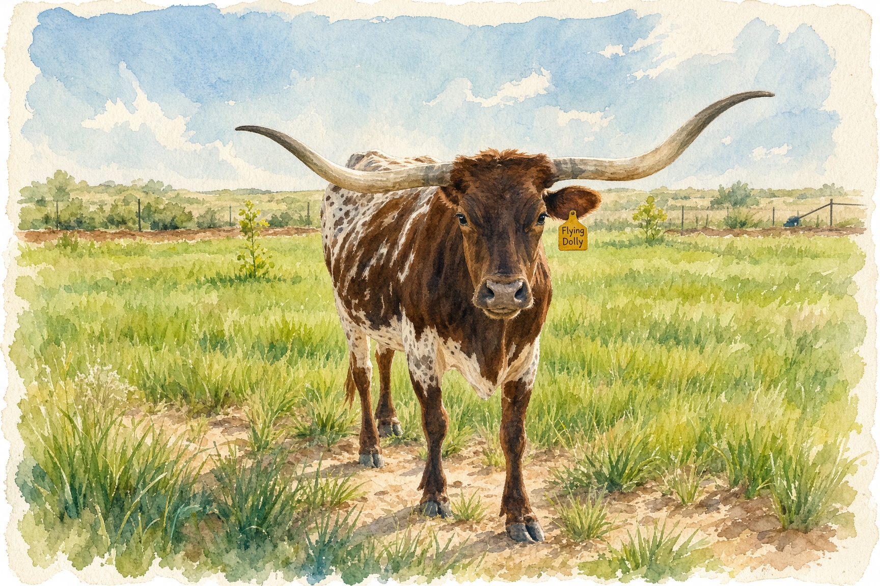 Flying Dolly in the pasture